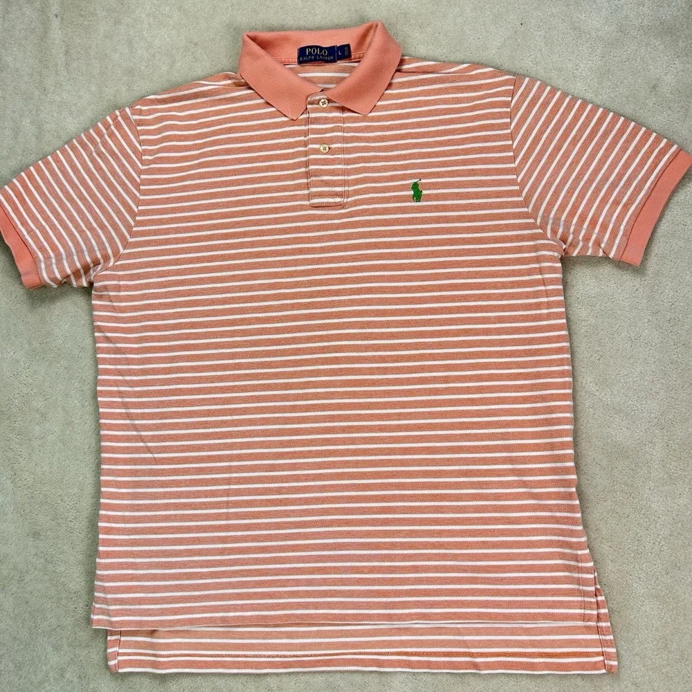 Polo Ralph Lauren Classic Fit Short Sleeve Pique Polo Shirt Mens L Summer Preppy